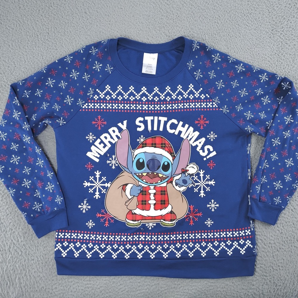 Disney Stitch Sweatshirt Youth XL Merry Stitchmas Light Up Christmas LT49940C